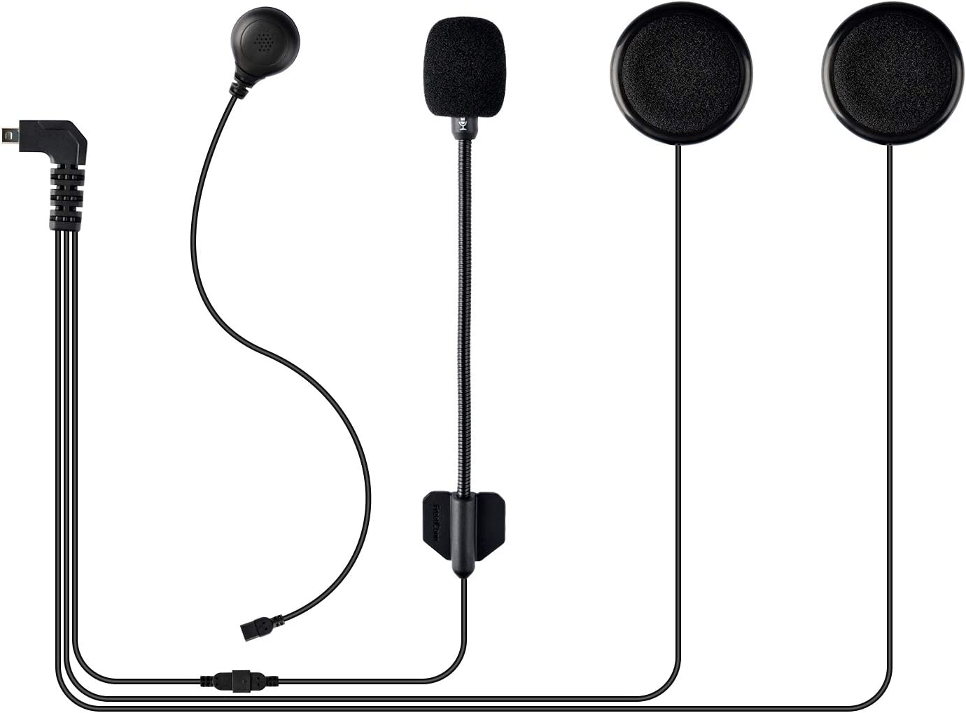 FreedConn Motorcycle Intercom Accessories Soft & Hard Earphone Mic for R1-PlusE Helmet Intercom (5 Pin)
