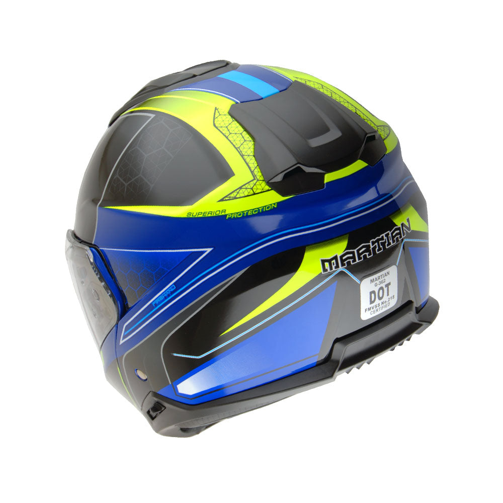 Martian Motorcycle Modular Full Face Helmet Flip up Dual Visor Sun Shield + Motorcycle Bluetooth Headset: HG362