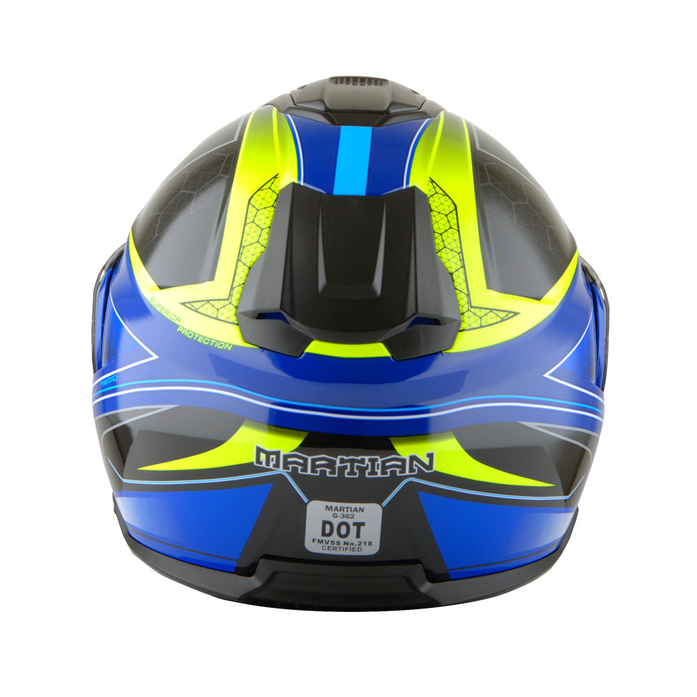 Martian Motorcycle Modular Full Face Helmet Flip up Dual Visor Sun Shield + Motorcycle Bluetooth Headset: HG362