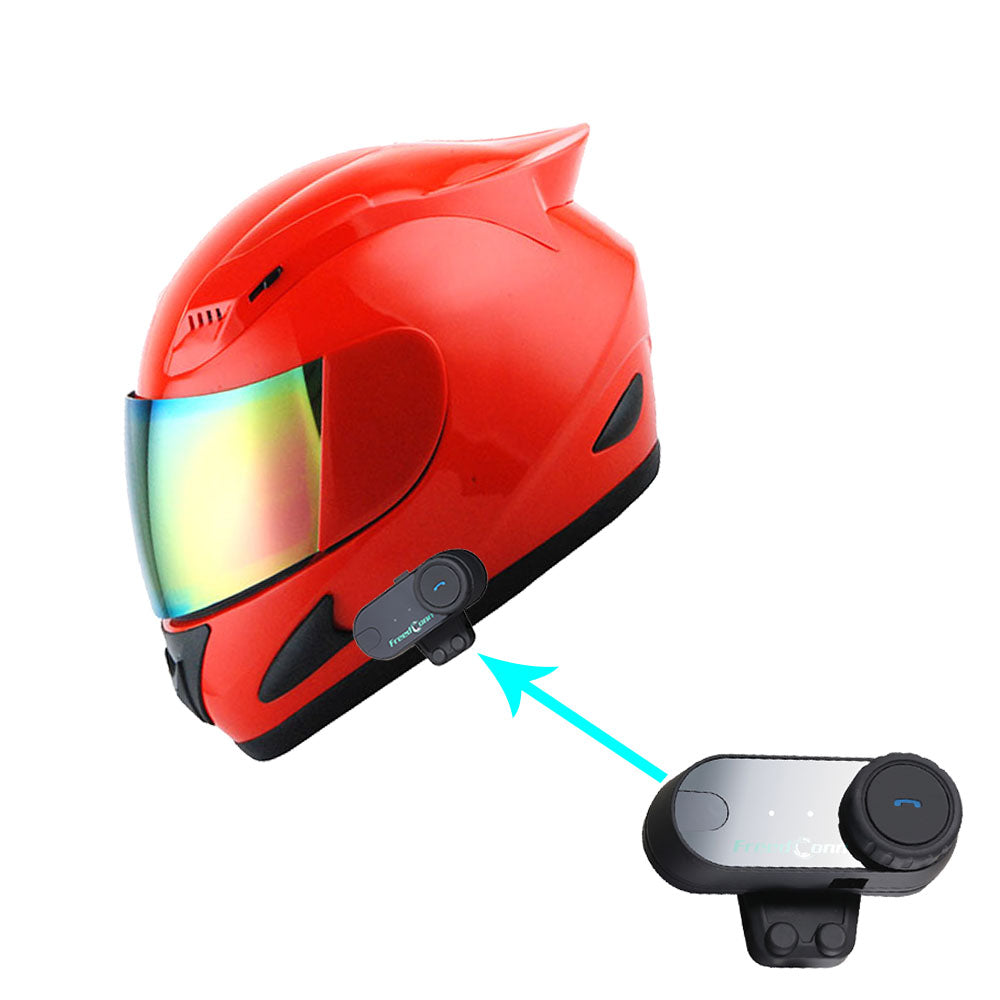 1Storm Motorcycle Bike Full Face Helmet Mechanic HJDJ11 + Motorcycle Bluetooth Headset