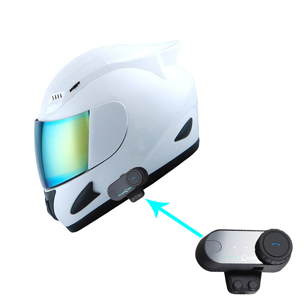 1Storm Motorcycle Bike Full Face Helmet Mechanic HJDJ11 + Motorcycle Bluetooth Headset