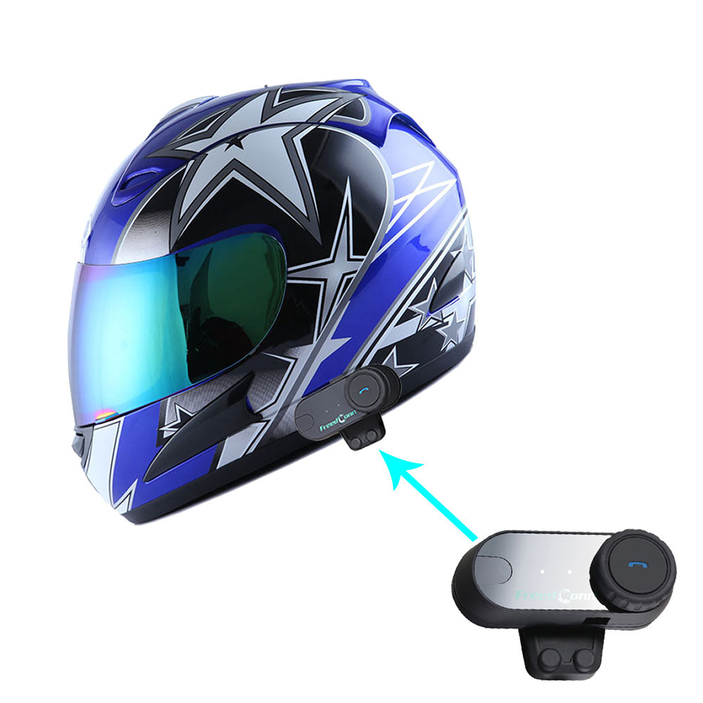 WOW Motorcycle HJM Street Bike Full Face Helmet + Motorcycle Bluetooth