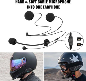 FreedConn Motorcycle Intercom Accessories Soft & Hard Earphone Mic for R1-PlusE Helmet Intercom (5 Pin)