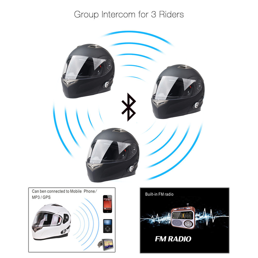 Martian Motorcycle Bluetooth Helmet Modular Full Face Flip up Dual Vis