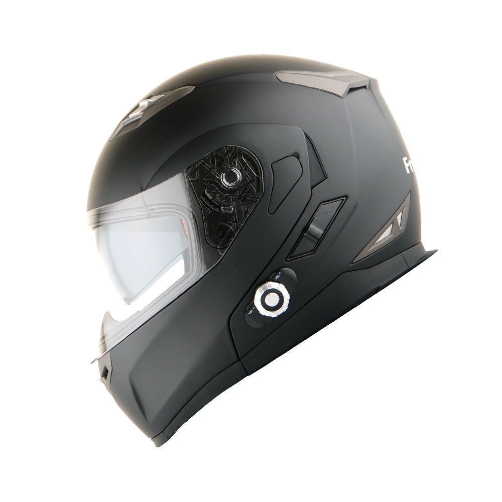 bluetooth face flip up motorcycle helmet Modular DOT Approved Full Integrated Anti-Fog Double Visor Helmet Street Bike Helmet Built-in Dual Speaker with Microphone for Adults Men and Women (Color : A Motorcycle Helmet Visor ORZ Bluetooth