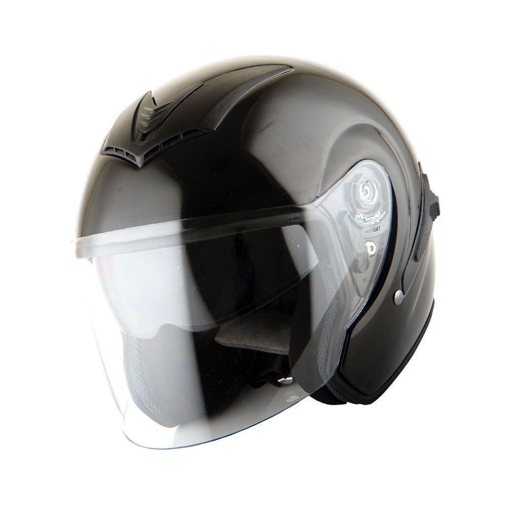 1Storm Motorcycle Open Face Fiber Glass Dual Visor Helmet HB_609 Scooter Classical Knight Bike Samurai + Motorcycle Bluetooth Headset