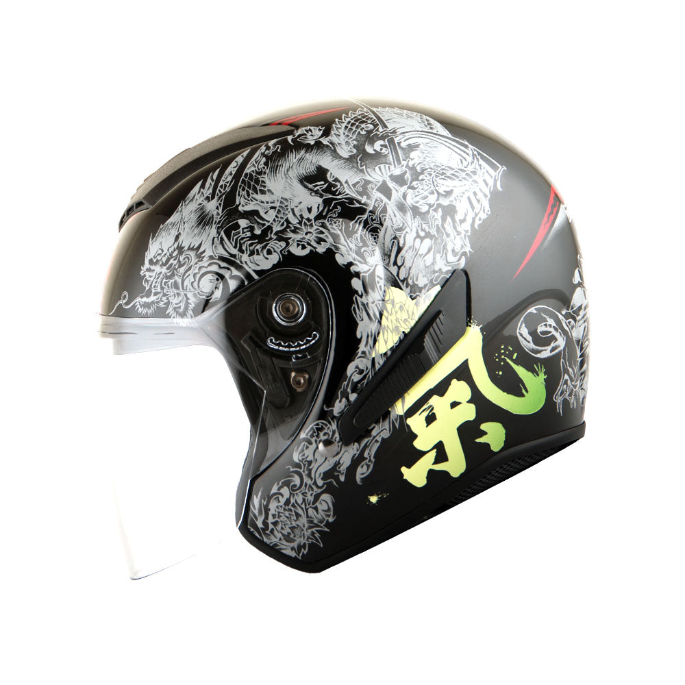 1Storm Motorcycle Open Face Fiber Glass Dual Visor Helmet HB_609 Scoot 1Storm Motorcycle Open Face Fiber Glass Dual Visor Helmet HB_609 Scoot