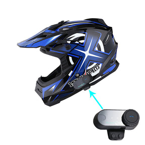 1Storm Adult Motocross Helmet BMX MX ATV Dirt Bike Helmet Racing Style HF801 + Motorcycle Bluetooth Headset