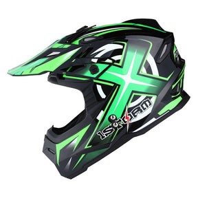 1Storm Adult Motocross Helmet BMX MX ATV Dirt Bike Helmet Racing Style HF801 + Motorcycle Bluetooth Headset