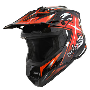 1Storm Adult Motocross Helmet BMX MX ATV Dirt Bike Helmet Racing Style HF801 + Motorcycle Bluetooth Headset