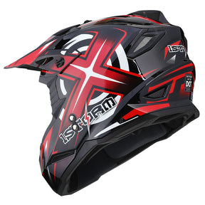 1Storm Adult Motocross Helmet BMX MX ATV Dirt Bike Helmet Racing Style HF801 + Motorcycle Bluetooth Headset