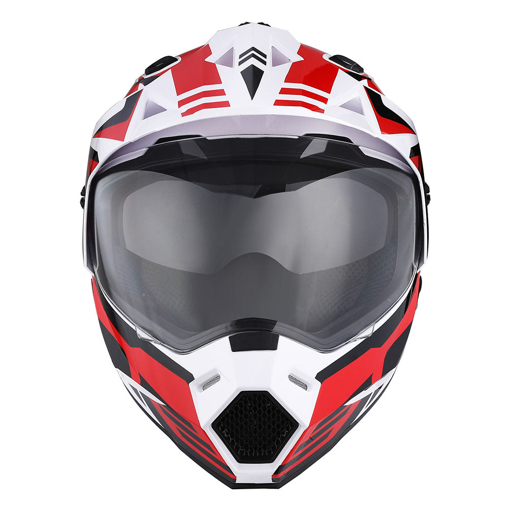 1Storm Dual Sport Motorcycle Motocross Off Road Full Face Helmet Dual Visor HF802 + Motorcycle Bluetooth Headset