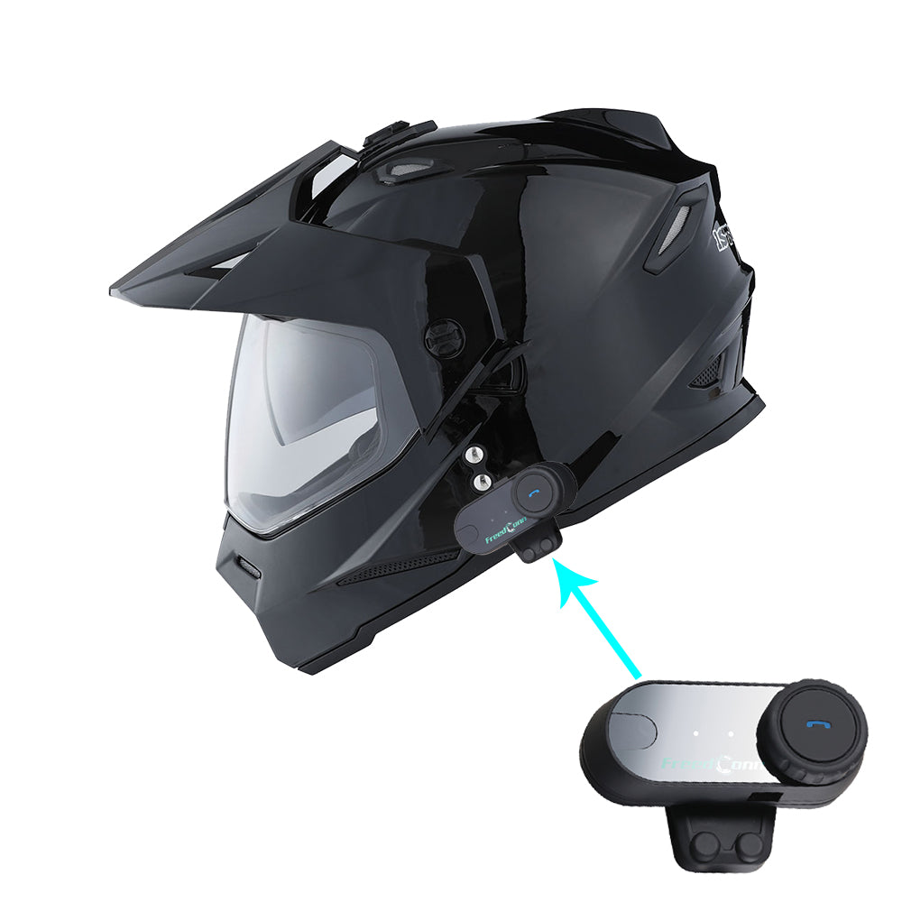 dual bluetooth motorcycle helmet 1Storm Dual Sport Motorcycle Motocross Off Road Full Face Helmet Dual Visor HF802 + Motorcycle Bluetooth Headset