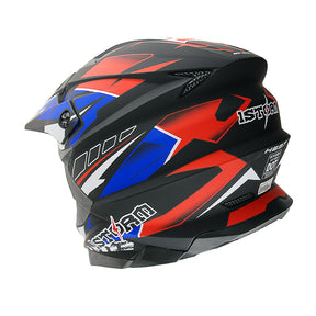 1Storm Motocross Adult Helmet Downhill Mountain Bike Helmet HF803 BMX MX ATV Dirt Bike Storm Style + Motorcycle Bluetooth Headset