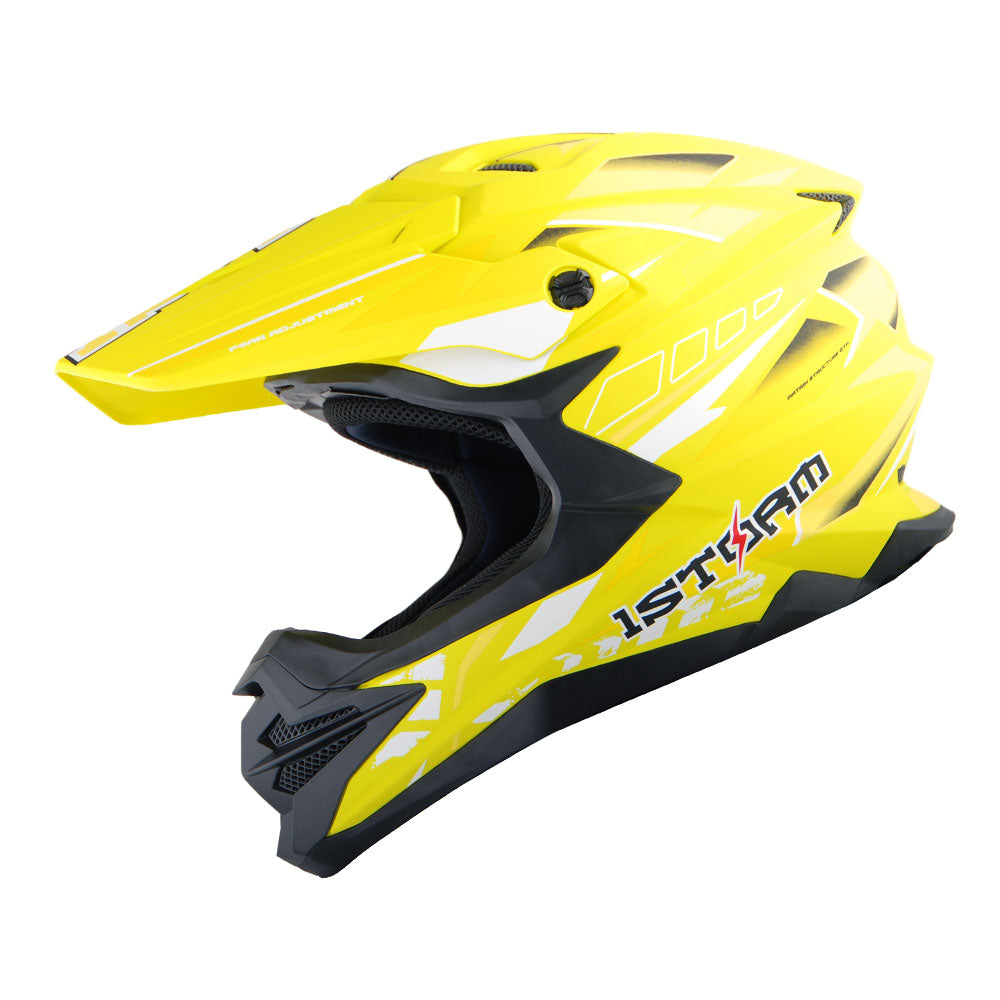 1Storm Motocross Adult Helmet Downhill Mountain Bike Helmet HF803 BMX MX ATV Dirt Bike Storm Style + Motorcycle Bluetooth Headset