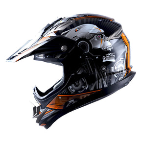 1Storm Adult Motocross Helmet Off Road MX BMX ATV Dirt Bike Mechanic HGXP14B + Motorcycle Bluetooth Headset