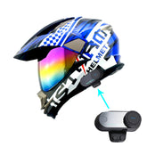 1Storm Dual Sport Helmet Motorcycle HGXP14A Full Face Motocross Off Road Bike + Motorcycle Bluetooth Headset