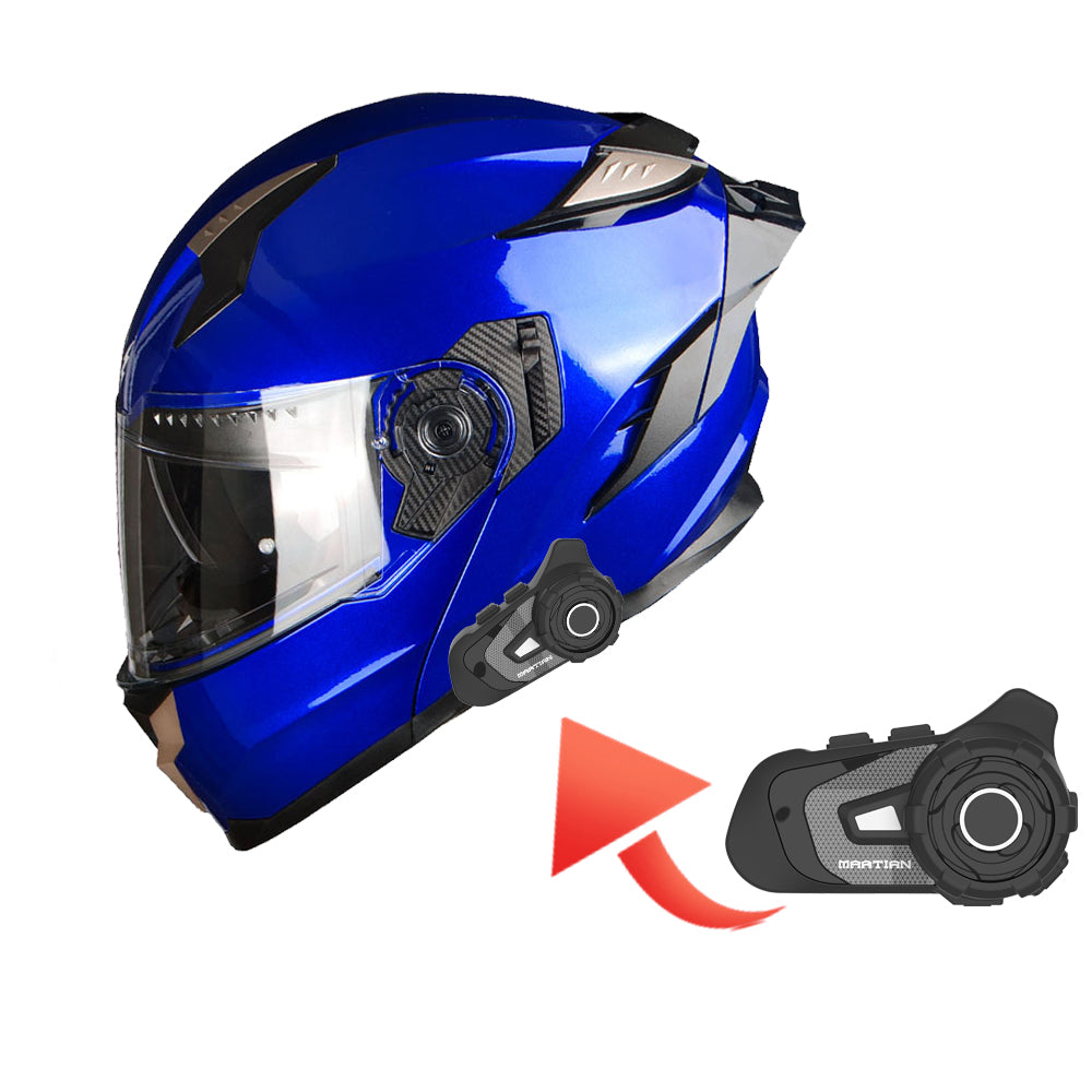 blue motorcycle helmet open face with flip shield 1Storm Motorcycle Modular Full Face Helmet DOT Adults Street Bike Flip up Dual Visor Sun Inner Shield Anti Fog Pinlock Shield + Motorcycle Bluetooth