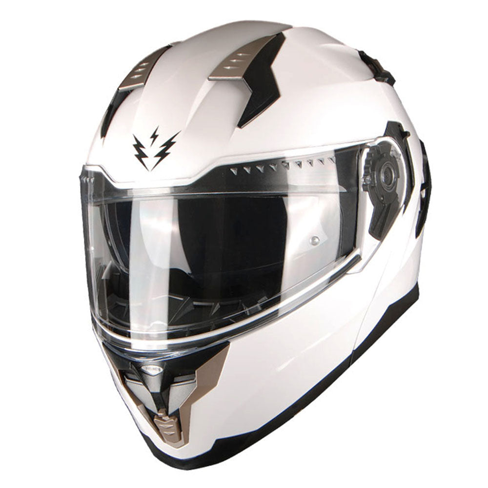 1Storm Motorcycle Modular Full Face Helmet DOT Adults Street Bike  Flip up Dual Visor Sun Inner Shield Anti Fog Pinlock Shield + Motorcycle Bluetooth Headset