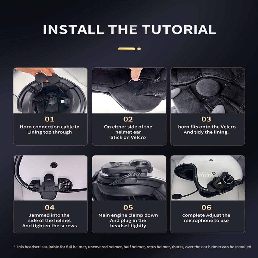 bluetooth install with motorcycle helmet Martian Motocycle Helmet Wireless Waterproof Bluetooth Headset BlueT-S