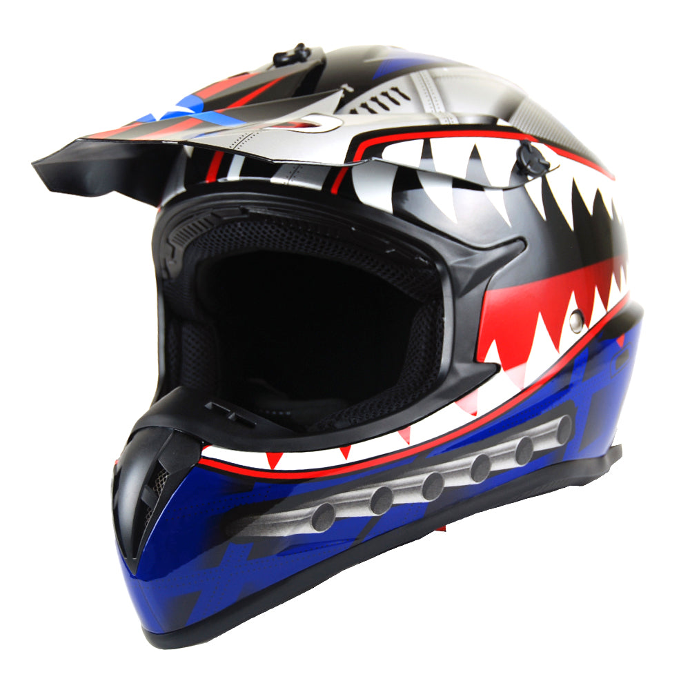 bike helmet with teeth 1Storm Adult Motocross Helmet BMX MX ATV Dirt Bike Downhill Mountain B